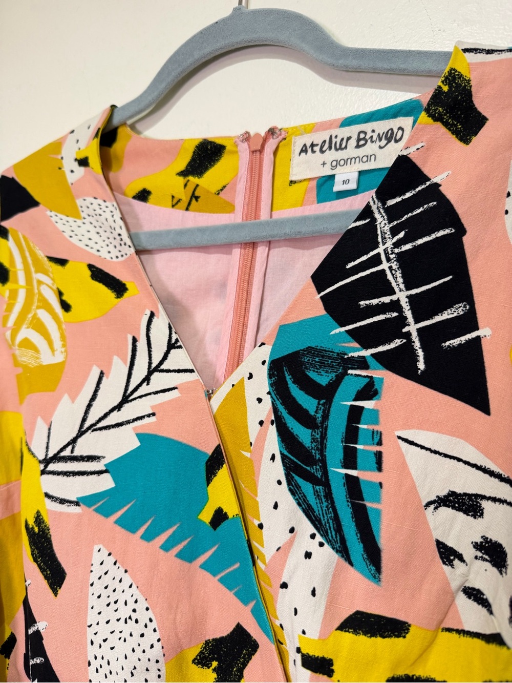 Atelier Bingo x Gorman Silk Linen Printed Romper Gone Bananas AU 10 US 6 - Picture 5 of 14